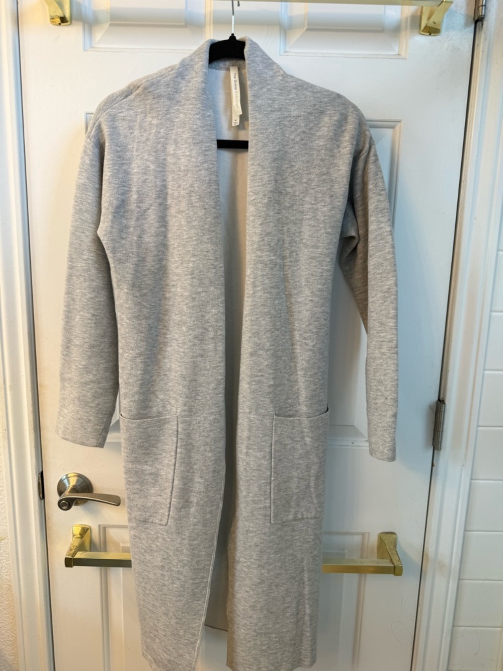 Babaton Light Gray Open-Front Women's Cardigan Sweater